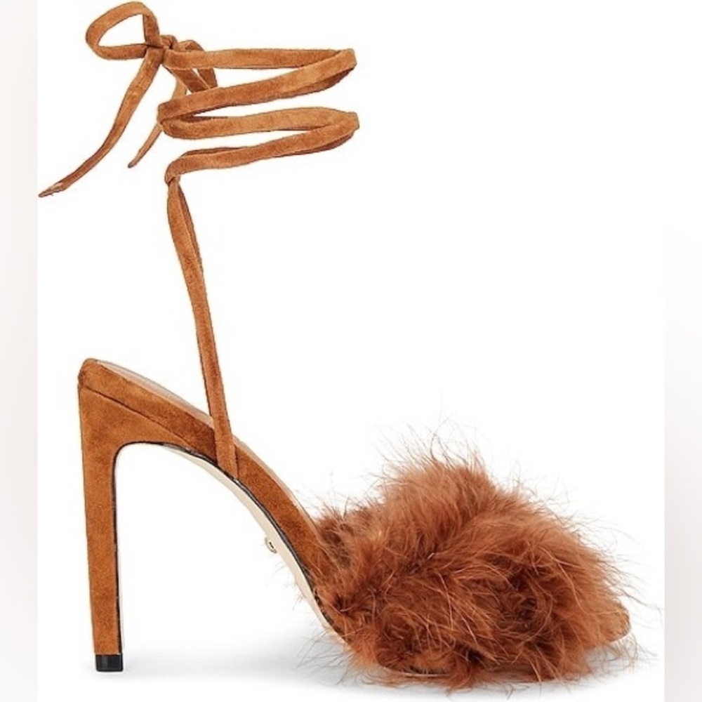 RAYE Fara Heel in Brown Feather with Leather size 8​​​​